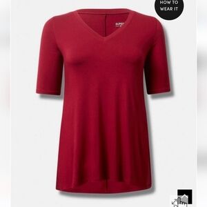 🆕️❤️CRIMSON RED SUPER SOFT FAVORITE TUNIC - V NECK WITH SIDE SLITS❤️